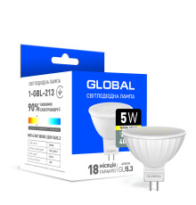 Світлодіодна лампа Global MR16 5W тепле світло GU5.3