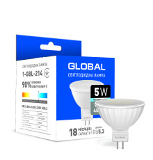 Світлодіодна лампа Global MR16 5W яскраве світло GU5.3