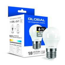 Світлодіодна лампа Global G45 F 6W тепле світло E27 · GLOBAL · svitlodiodna-lampa-global-g45-f-6w-teple-svitlo-e27
