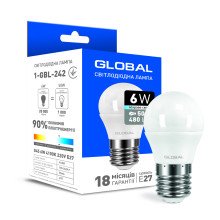 Світлодіодна лампа Global G45 F 6W яскраве світло E27 · GLOBAL · svitlodiodna-lampa-global-g45-f-6w-jaskrave-svitlo-e27