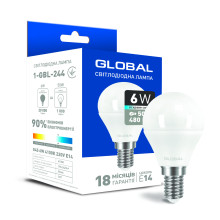 Світлодіодна лампа Global G45 F 6W яскраве світло E14 · GLOBAL · svitlodiodna-lampa-global-g45-f-6w-jaskrave-svitlo-e14