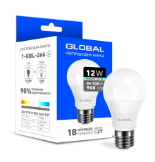 Світлодіодна лампа Global A60 12W яскраве світло E27