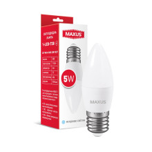 Лампа світлодіодна C37 5W 4100K 220V E27 · MAXUS · lampa-svitlodiodna-c37-5w-4100k-220v-e27