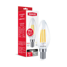 Лампа світлодіодна C37 FM 7W 2700K 220V E14 Clear · MAXUS · lampa-svitlodiodna-c37-fm-7w-2700k-220v-e14-clear
