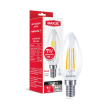Лампа світлодіодна C37 FM 7W 4100K 220V E14 Clear · MAXUS · lampa-svitlodiodna-c37-fm-7w-4100k-220v-e14-clear