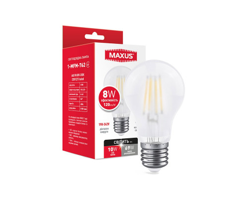 Лампа світлодіодна A60 FM 8W 4100K 220V E27 Frosted