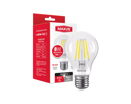 Лампа світлодіодна A60 FM 8W 4100K 220V E27 Clear