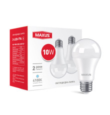 Лампа світлодіодна A60 10W 4100K 220V E27 (2шт)
