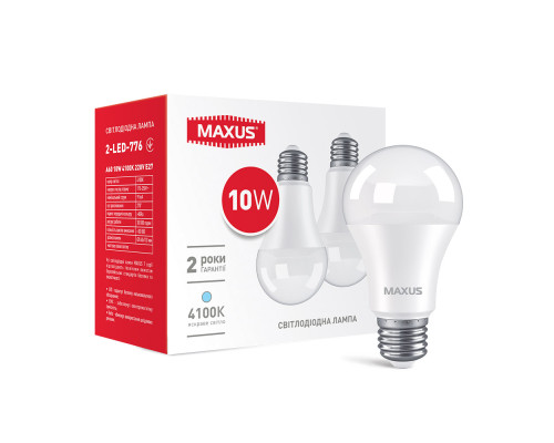 Лампа світлодіодна A60 10W 4100K 220V E27 (2шт)