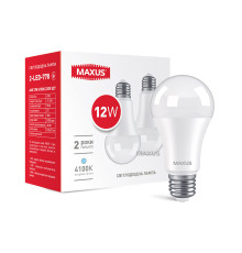 Лампа світлодіодна A60 12W 4100K 220V E27 (2шт)
