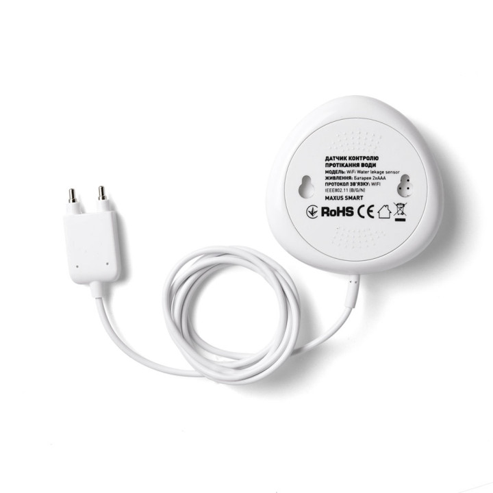 Датчик контролю протікання води WiFi Water leakage sensor · MAXUS SMART · datchik-kontrolju-protikannja-vodi-wifi-water-leakage-sensor