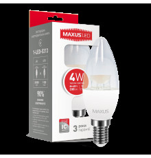 Лампа світлодіодна філаментна MAXUS C37 4W яскраве світло E14 (1-LED-538-01)
