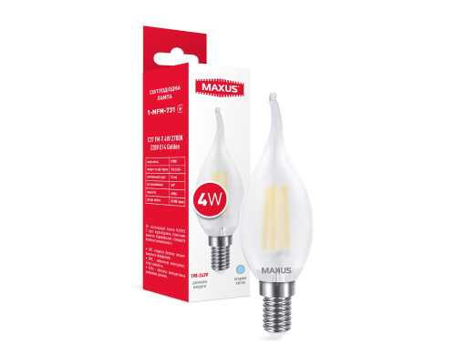 Філаментна LED лампа Maxus G45 4W тепле світло E27 (1-LED-545-01)