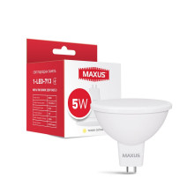 Лампа світлодіодна MAXUS 1-LED-713 MR16 5W 3000K 220V GU5.3 · MAXUS · lampa-svetodiodnaja-maxus-1-led-713-mr16-5w-3000k-220v-gu5-3