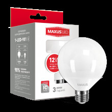 LED лампа Maxus G95 12W тепле світло 220V E27 (1-LED-901) · MAXUS · led-lampa-maxus-g95-12w-teple-svitlo-220v-e27-1-led-901