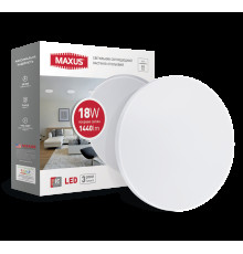 Cвітильник накладний Maxus 18W 4100K (тонкий дизайн, IP40) круг