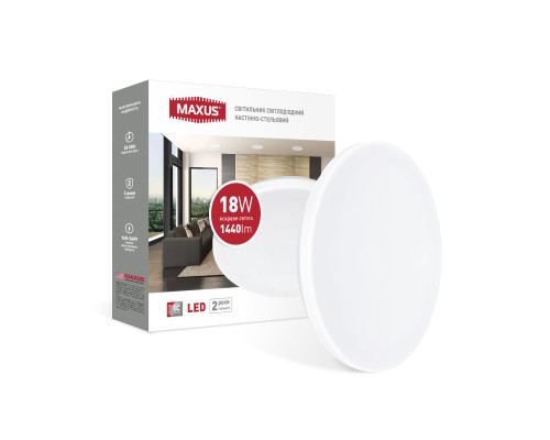 Світильник світлодіодний настінно-стельовий Maxus Ceiling light 24W 4100K S (квадрат)