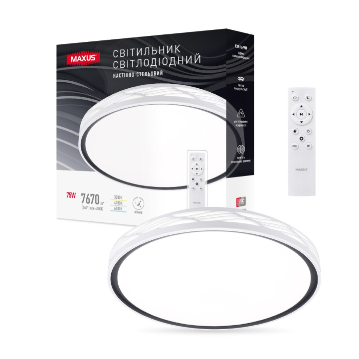 Світильник світлодіодний настінно-стельовий Maxus Functional Ceiling light 75W 3CCT Remote Line (з пультом дистанційного керування) · MAXUS · maxus-1-mfcl-75r-line