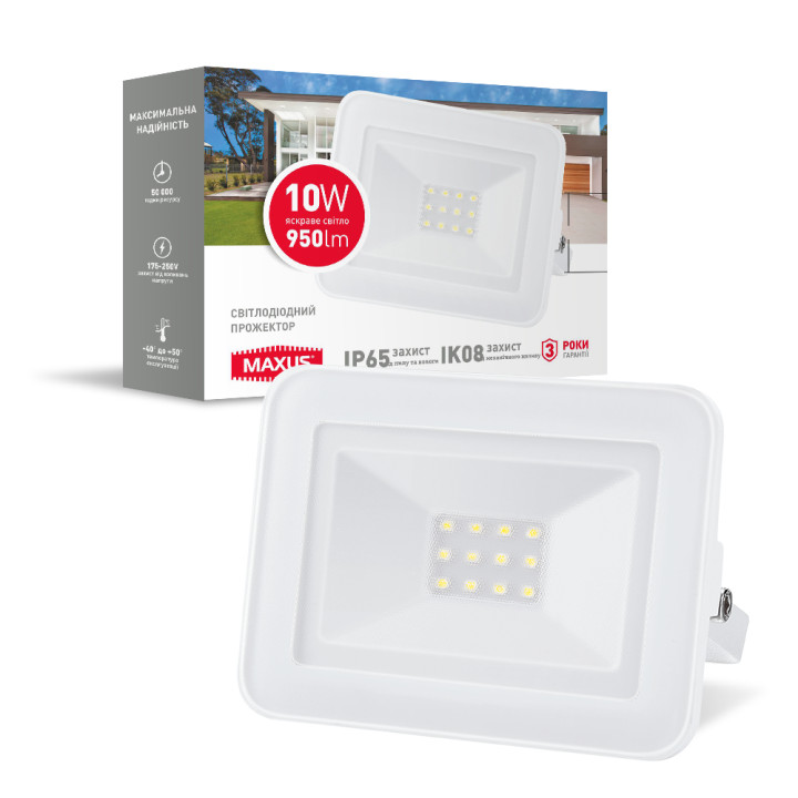 Світлодіодний прожектор MAXUS FL-02 10W, 5000K · MAXUS · svetodiodnyj-prozhektor-maxus-fl-02-0w-5000k