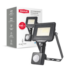 Світлодіодний прожектор з датчиком руху MAXUS FL-04 10W 5000K sensor