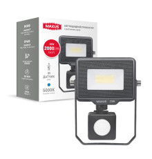 Світлодіодний прожектор з датчиком руху MAXUS FL-04 20W 5000K sensor