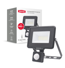 Світлодіодний прожектор з датчиком руху MAXUS FL-04 30W 5000K sensor