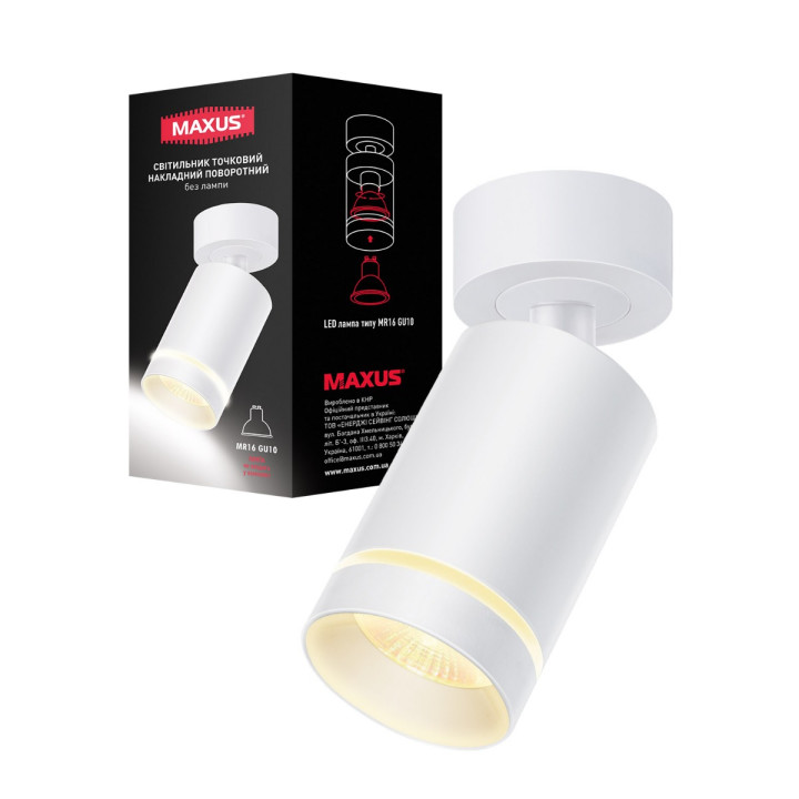 Світильник світлодіодний Maxus Surface Downlight 12W 4100K Black · MAXUS · maxus-1-msd-1241-bl