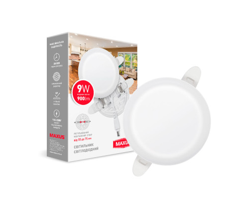 LED світильник точковий врізний MAXUS SP edge 12W, 4100К (квадрат)