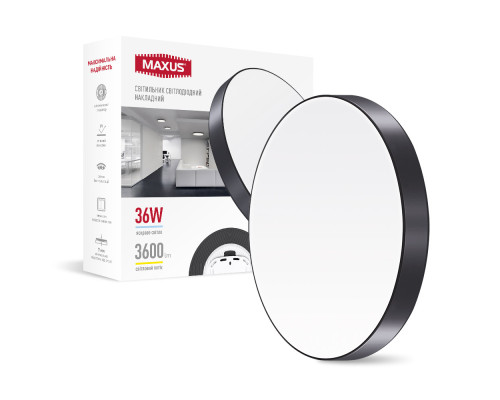 Накладний настінно-стельовий світлодіодний світильник 1-MSP-1841-SLG MAXUS SP Ceiling 18W 4100K Circle Slim Gray