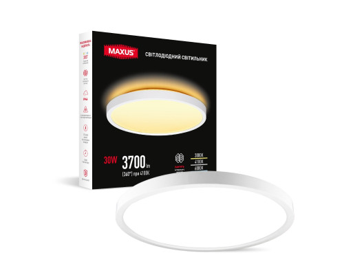 Світильник світлодіодний MAXUS Slim Panel Light 20W 3CCT 3-step Circle White