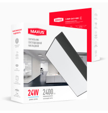 Накладний настінно-стельовий світлодіодний світильник 1-MSP-2441-SSG MAXUS SP Ceiling 24W 4100K Square Slim Gray