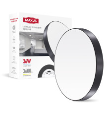 Накладний настінно-стельовий світлодіодний світильник 1-MSP-3641-SLB MAXUS SP Ceiling 36W 4100K Circle Slim Black