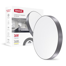 Накладний настінно-стельовий світлодіодний світильник 1-MSP-3641-SLG MAXUS SP Ceiling 36W 4100K Circle Slim Gray · MAXUS · maxus-1-msp-3641-slg