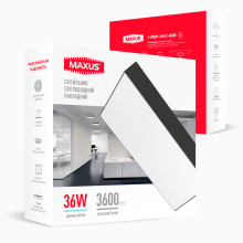 Накладний настінно-стельовий світлодіодний світильник 1-MSP-3641-SSB MAXUS SP Ceiling 36W 4100K Square Slim Black · MAXUS · maxus-1-msp-3641-ssb