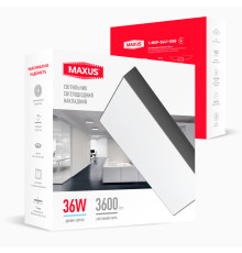 Накладний настінно-стельовий світлодіодний світильник 1-MSP-3641-SSG MAXUS SP Ceiling 36W 4100K Square Slim Gray