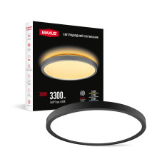 Світильник світлодіодний MAXUS Slim Panel Light 40W 3CCT 3-step Circle Black