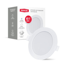 Врізний світлодіодний світильник 1-RDL-0641-IP-BL MAXUS RDL 6W 4100K IP44 Black