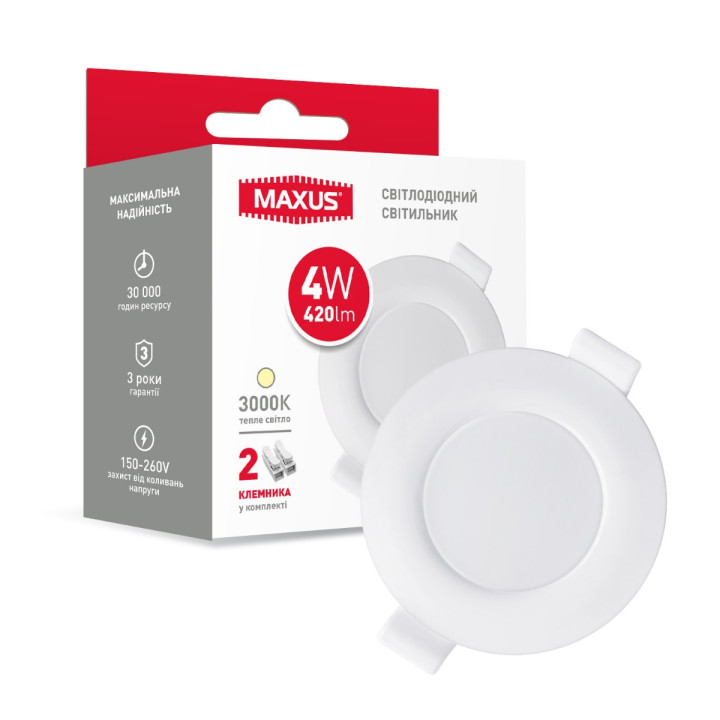 Точковий світильник Maxus 4W тепле світло (1-SDL-001) · MAXUS · led-svetil-nik-maxus-4w-teplyj-svet-1-sdl-001