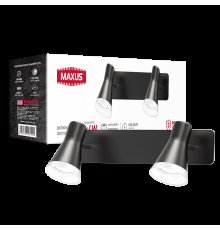 Спот світильник на 2 лампи MAXUS MSL-02W 2x4W 4100K чорний