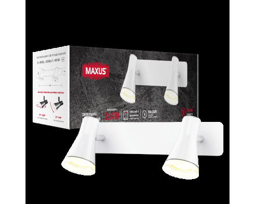 Спот світильник на 2 лампи MAXUS MSL-02W 2x4W 4100K білий
