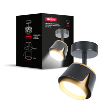 Світильник точковий накладний поворотний без лампи MAXUS Spot Flora Base GX53x3 Black Golden · MAXUS · maxus-3-max-sf-gx53-bg