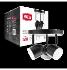 Спот світильник на 3 лампи MAXUS MSL-01R 3x4W 4100K чорний