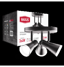 Спот світильник на 3 лампи MAXUS MSL-02R 3x4W 4100K чорний