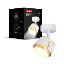 Світильник точковий накладний поворотний без лампи MAXUS Spot Flora Base GX53 White Golden · MAXUS · maxus-max-sf-gx53-wg