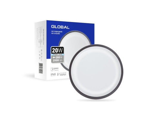 Світильник світлодіодний GBH 08 20W 5000K circle graphite
