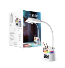 Світлодіодна настільна лампа Intelite Desk Lamp 10W WH RGB Pen holder Calendar