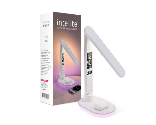 Світлодіодна настільна лампа з бездротовою зарядкою Intelite Desk Lamp 24W WH RGB Wireless Calendar