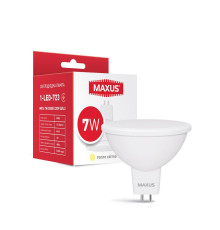 Лампа світлодіодна MAXUS 1-LED-723 MR16 7W 3000K 220V GU5.3
