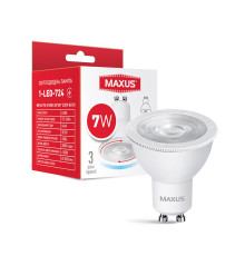 Лампа світлодіодна MAXUS 1-LED-724 MR16 7W 4100K 38*60* 220V GU10