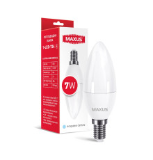 Лампа світлодіодна MAXUS 1-LED-734 C37 7W 4100K 220V E14